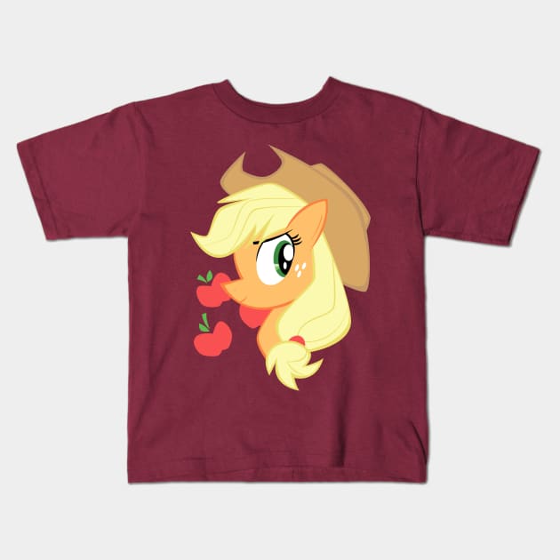 Pony Head: Applejack Kids T-Shirt by soldominotees